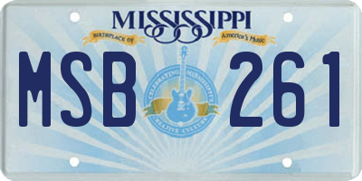 MS license plate MSB261