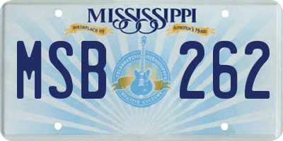MS license plate MSB262