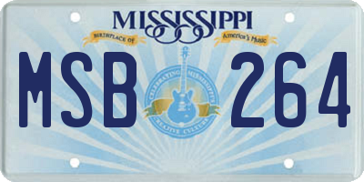 MS license plate MSB264