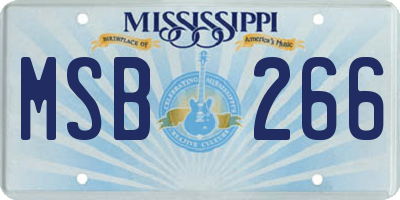 MS license plate MSB266