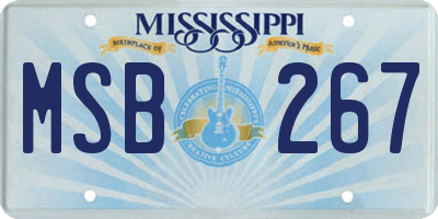 MS license plate MSB267
