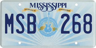 MS license plate MSB268