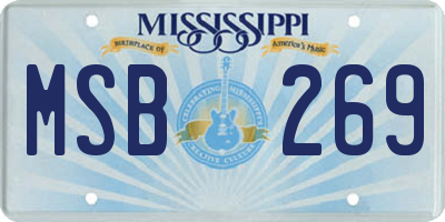 MS license plate MSB269