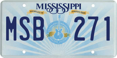 MS license plate MSB271