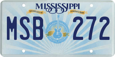 MS license plate MSB272