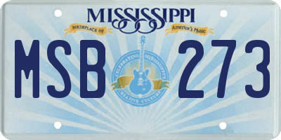 MS license plate MSB273