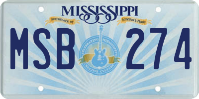 MS license plate MSB274