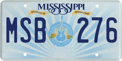 MS license plate MSB276