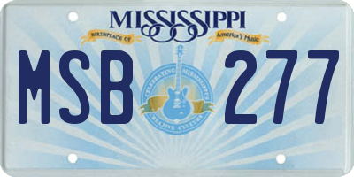 MS license plate MSB277