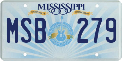 MS license plate MSB279