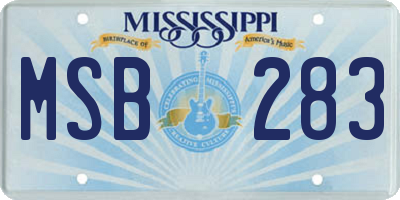 MS license plate MSB283