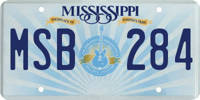 MS license plate MSB284
