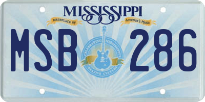 MS license plate MSB286