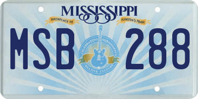 MS license plate MSB288