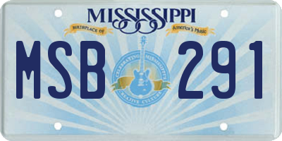 MS license plate MSB291