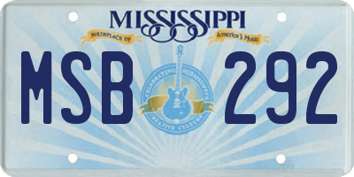 MS license plate MSB292