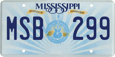 MS license plate MSB299
