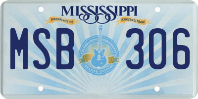 MS license plate MSB306