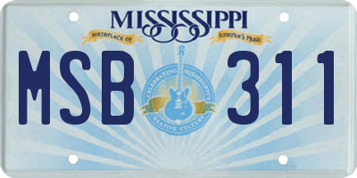 MS license plate MSB311