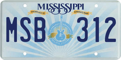 MS license plate MSB312