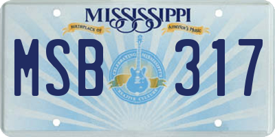 MS license plate MSB317