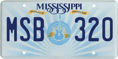MS license plate MSB320