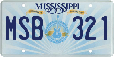 MS license plate MSB321