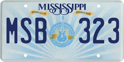 MS license plate MSB323