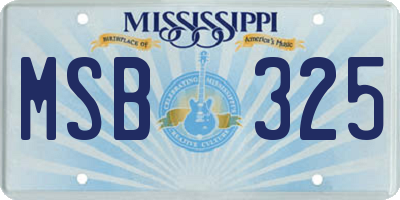 MS license plate MSB325