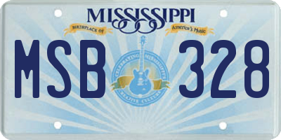 MS license plate MSB328