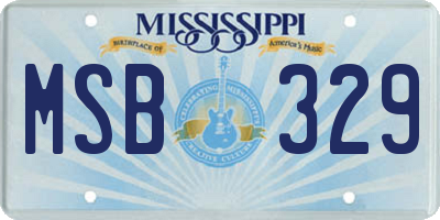 MS license plate MSB329