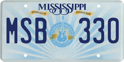 MS license plate MSB330