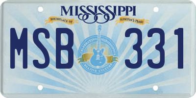MS license plate MSB331