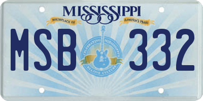 MS license plate MSB332