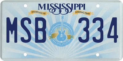 MS license plate MSB334
