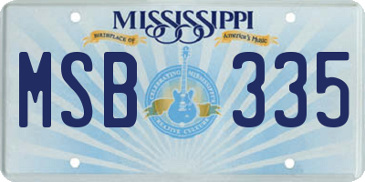 MS license plate MSB335