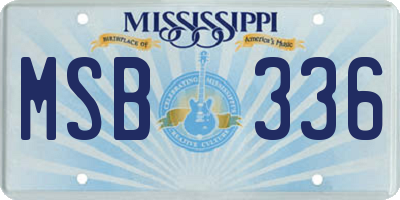 MS license plate MSB336