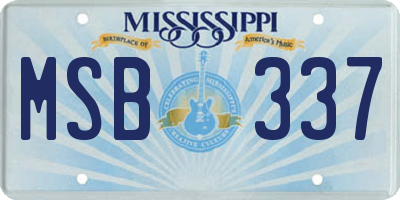 MS license plate MSB337