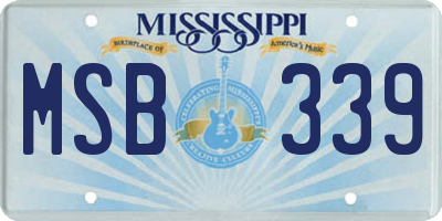 MS license plate MSB339