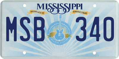 MS license plate MSB340