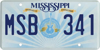 MS license plate MSB341