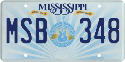MS license plate MSB348