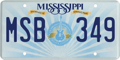 MS license plate MSB349