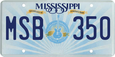 MS license plate MSB350
