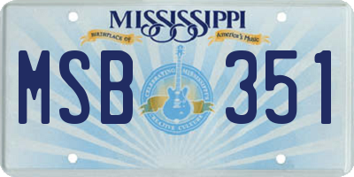 MS license plate MSB351