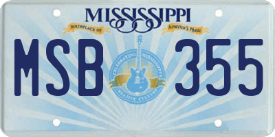 MS license plate MSB355