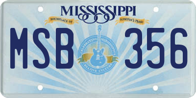 MS license plate MSB356