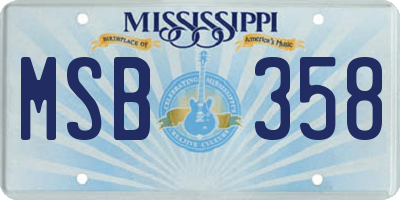MS license plate MSB358