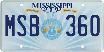 MS license plate MSB360