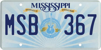MS license plate MSB367